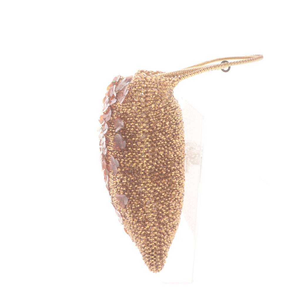 ■ Anteprima Wire Bag Handbag Flower Women's Gold Brown with Pouch