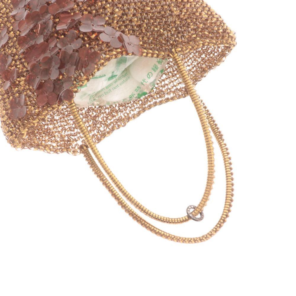 ■ Anteprima Wire Bag Handbag Flower Women's Gold Brown with Pouch
