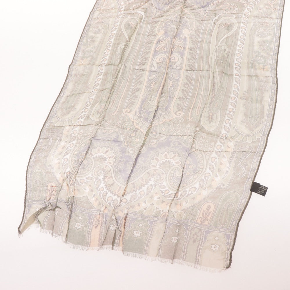 ■ エトロ スカーフ ファッション小物 ペイズリー レディース グリーン系 袋付き