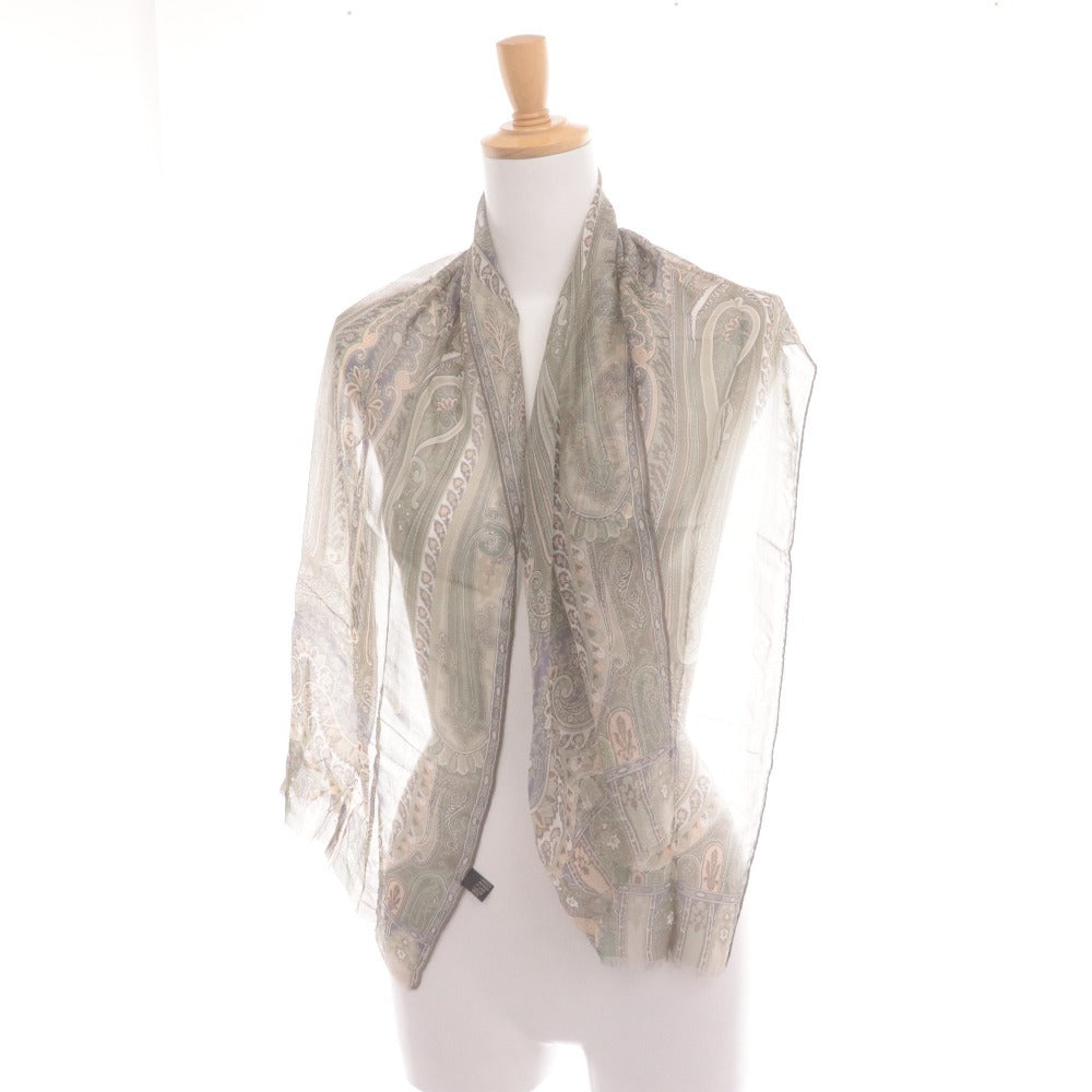 ■ エトロ スカーフ ファッション小物 ペイズリー レディース グリーン系 袋付き