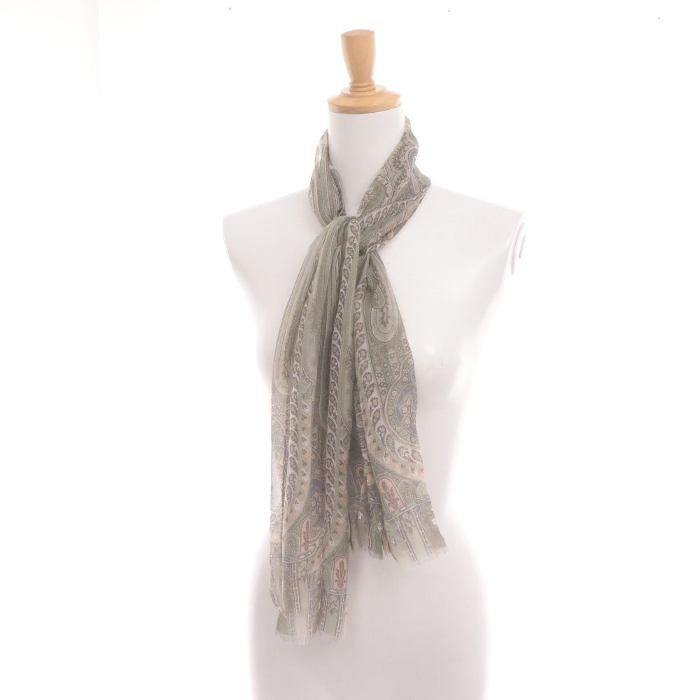 ■ エトロ スカーフ ファッション小物 ペイズリー レディース グリーン系 袋付き