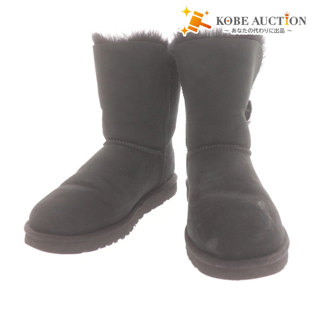 ■ アグ UGG ブーツ 靴 ベイリー ボタン ブリング スワロフスキー ラインストーン レディース 24cm ブラック 箱付き