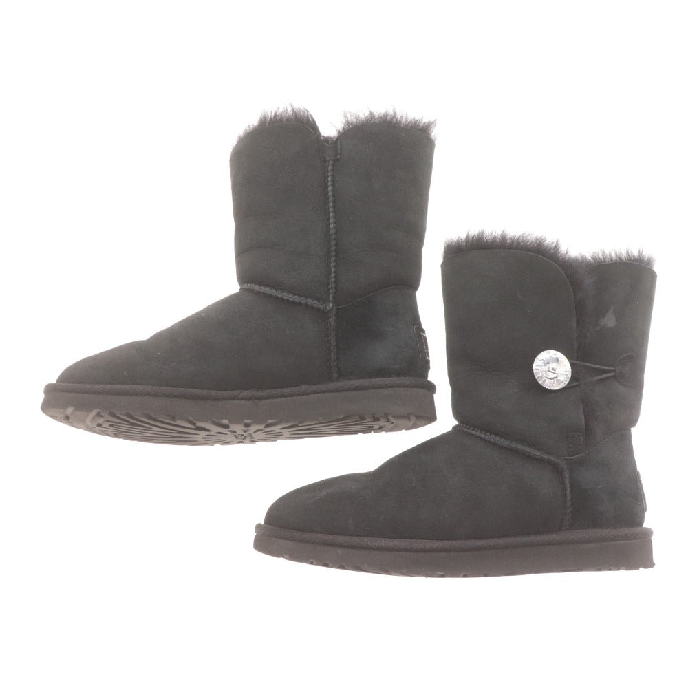 ■ アグ UGG ブーツ 靴 ベイリー ボタン ブリング スワロフスキー ラインストーン レディース 24cm ブラック 箱付き