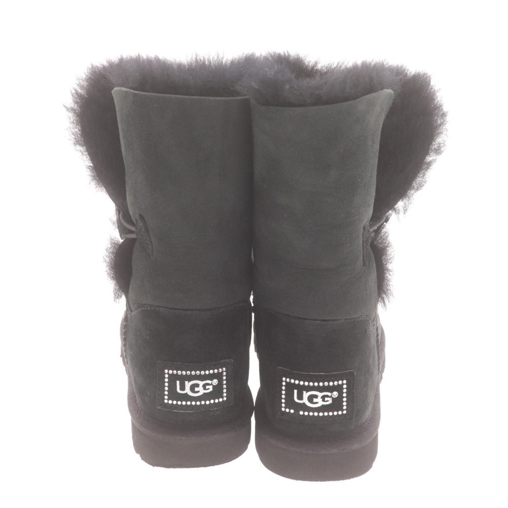 ■ アグ UGG ブーツ 靴 ベイリー ボタン ブリング スワロフスキー ラインストーン レディース 24cm ブラック 箱付き