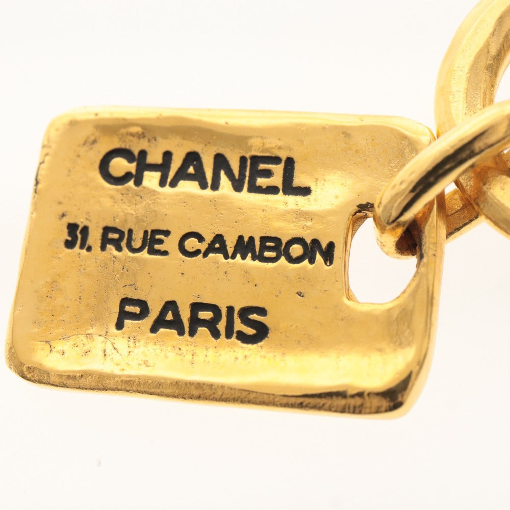 ■ CHANEL Brooch Accessory Cambon 31 Logo Plate Women's Gold with Box