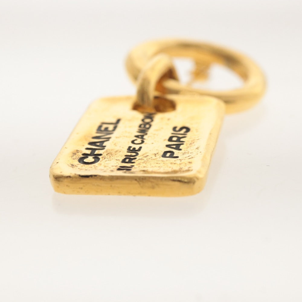 ■ CHANEL Brooch Accessory Cambon 31 Logo Plate Women's Gold with Box