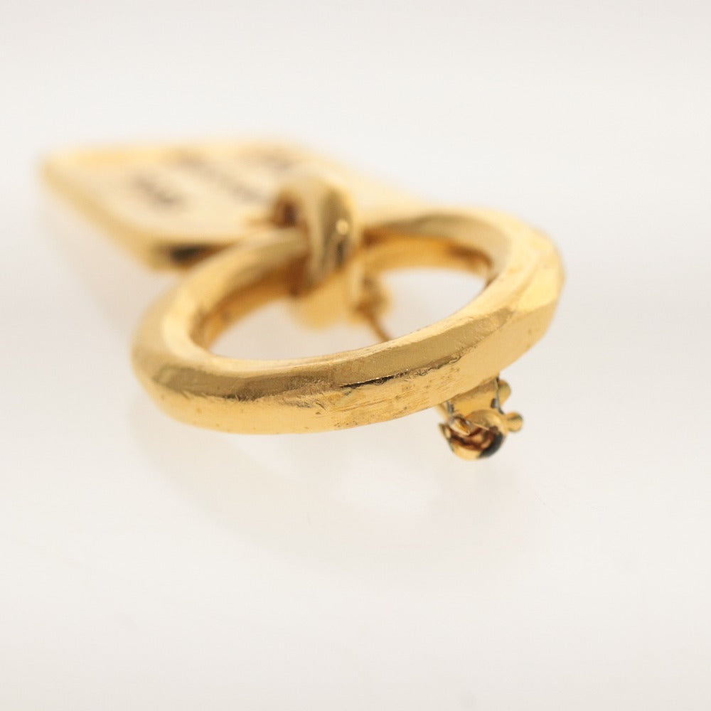 ■ CHANEL Brooch Accessory Cambon 31 Logo Plate Women's Gold with Box