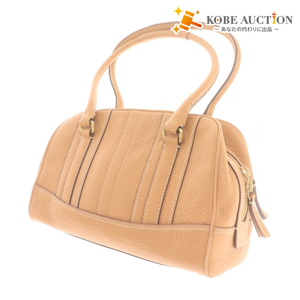 ■ Coach handbag, mini Boston bag, women's, beige, with accessories