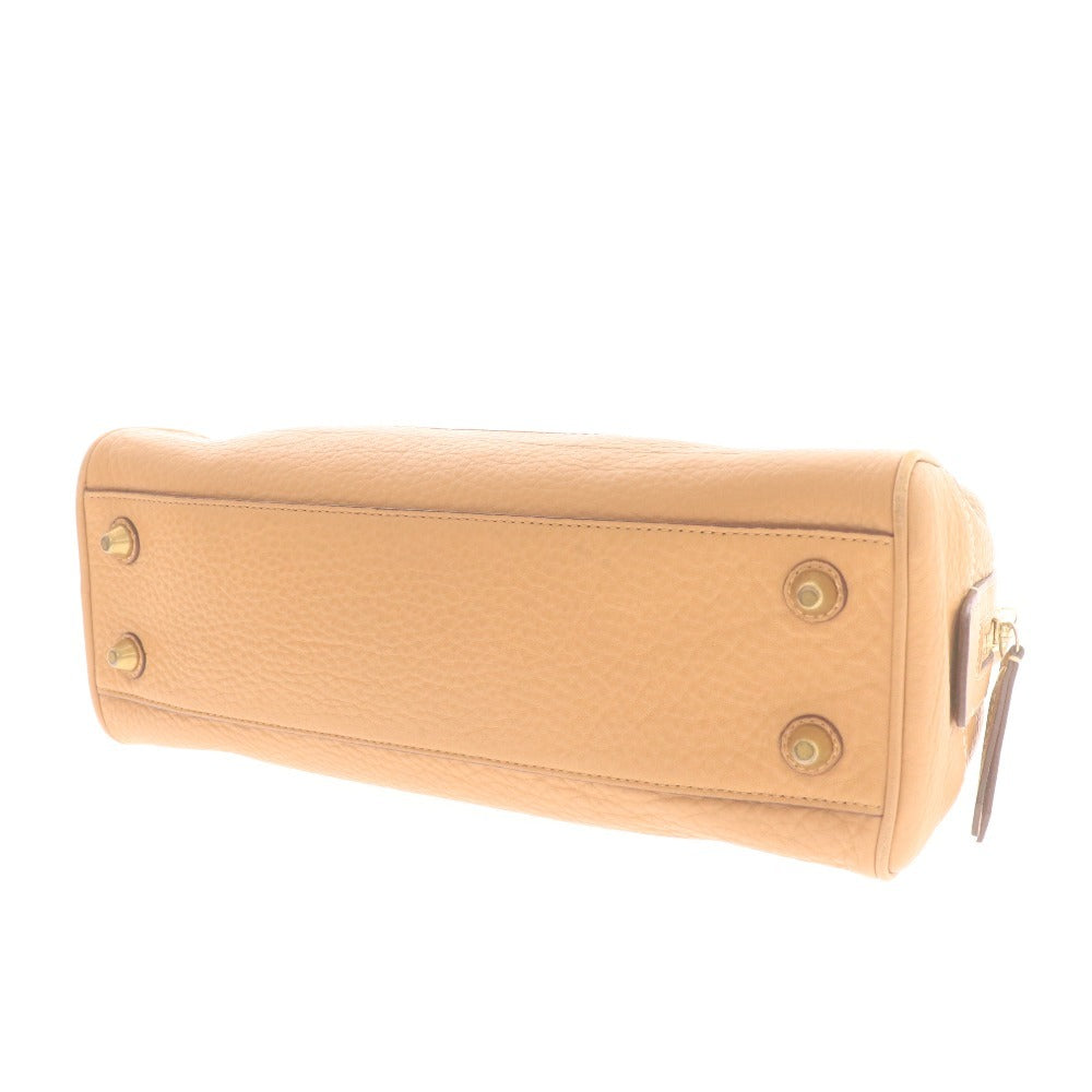 ■ Coach handbag, mini Boston bag, women's, beige, with accessories