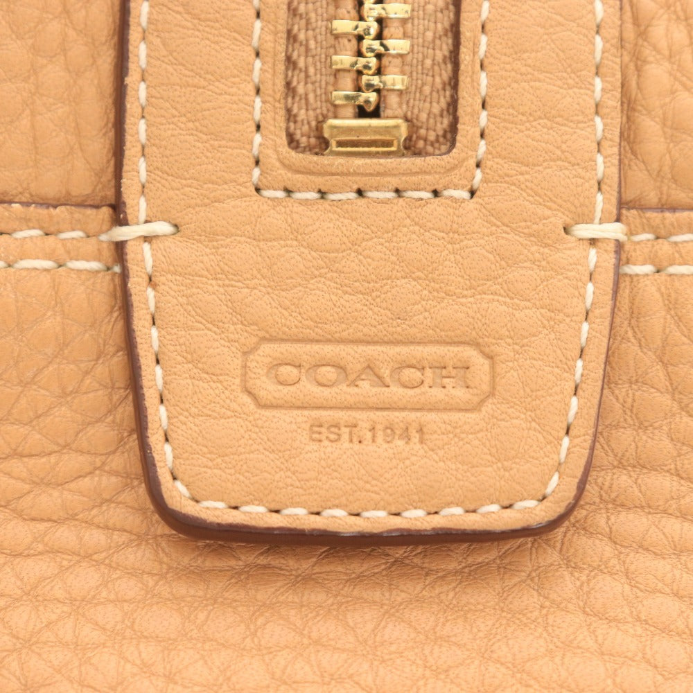 ■ Coach handbag, mini Boston bag, women's, beige, with accessories
