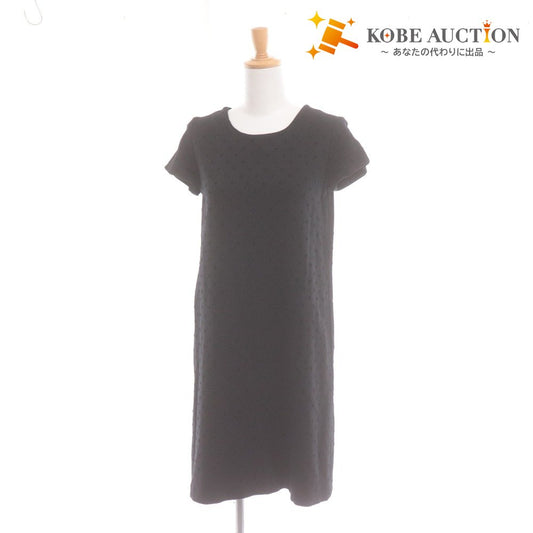 ■ ケイトスペード ワンピース ノースリーブ トップス ボトムス ドット ひざ丈 レディース S ブラック ベルト付き