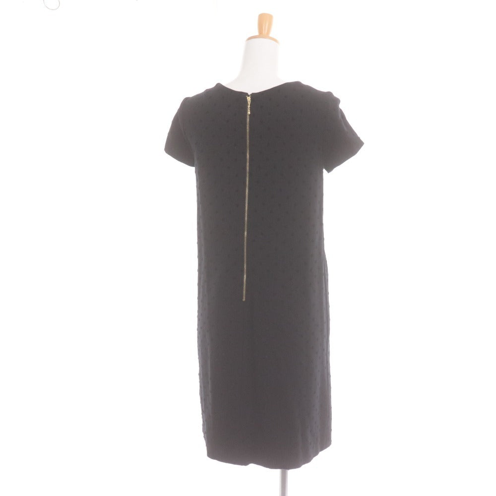 ■ ケイトスペード ワンピース ノースリーブ トップス ボトムス ドット ひざ丈 レディース S ブラック ベルト付き