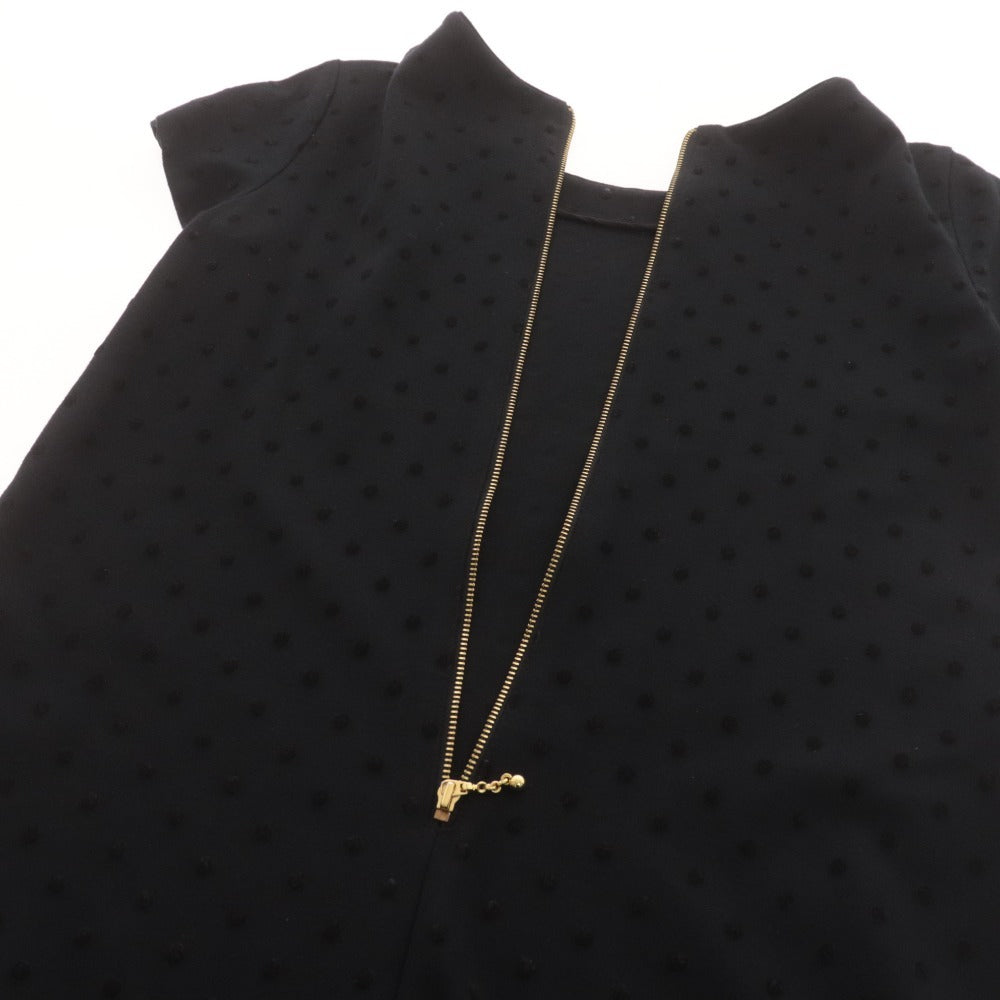 ■ ケイトスペード ワンピース ノースリーブ トップス ボトムス ドット ひざ丈 レディース S ブラック ベルト付き