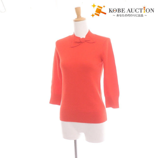 ■ ケイトスペード ニット セーター 長袖 トップス リボン レディース XS オレンジ