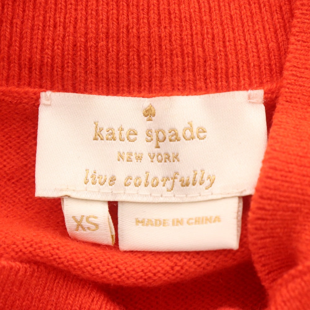 ■ ケイトスペード ニット セーター 長袖 トップス リボン レディース XS オレンジ