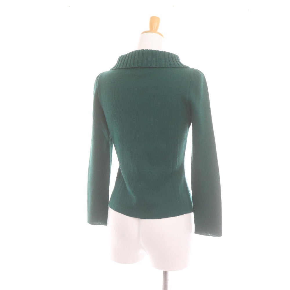 ■ エムズグレイシー ニット セーター 長袖 トップス ハイネック フラワー レディース 38 （M相当） グリーン