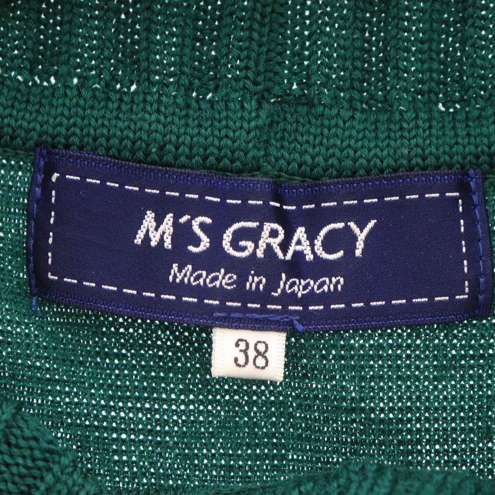 ■ エムズグレイシー ニット セーター 長袖 トップス ハイネック フラワー レディース 38 （M相当） グリーン