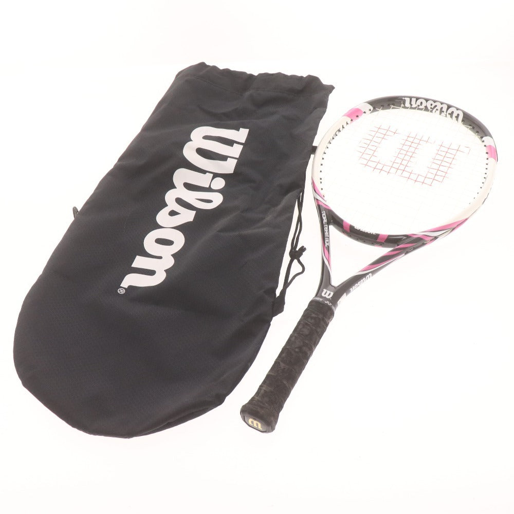 ■ ウィルソン テニスラケット TADAL TEAM 110L 硬式テニス G1 ホワイト ブラック パープル 袋付き