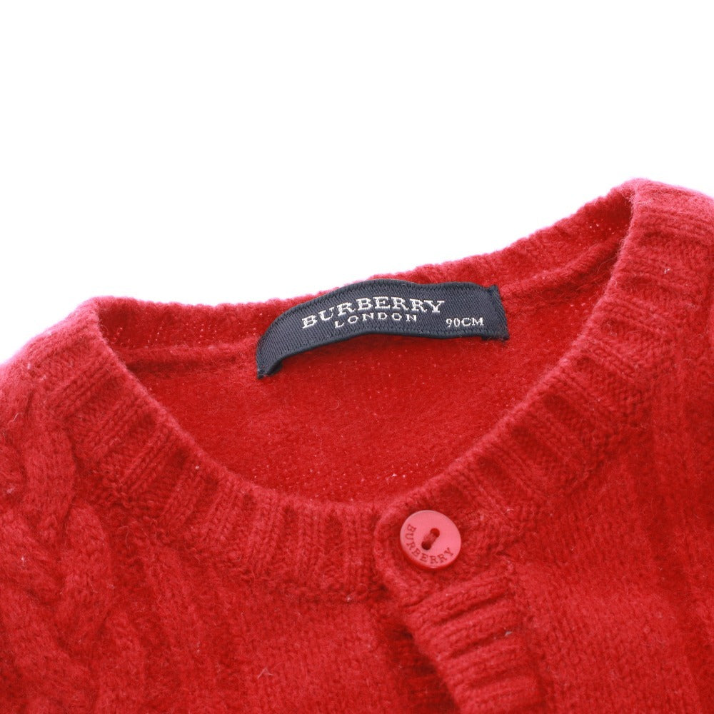 ■ バーバリー ロンドン ニットカーディガン 長袖 BB647-265-16 トップス キッズ 90 レッド