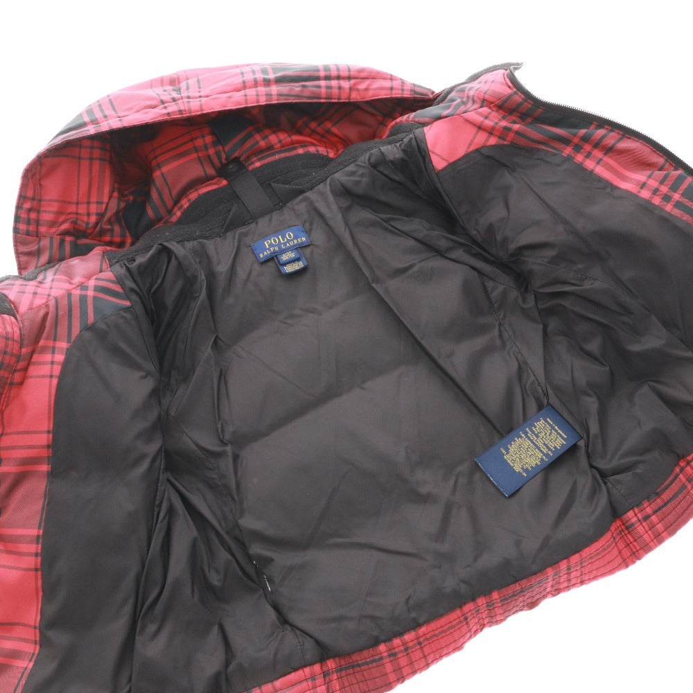 ■ Ralph Lauren Down Jacket, Long Sleeve, Check Pattern, Kids, Girls, Boys, Size 100/56, 3/3T, Red