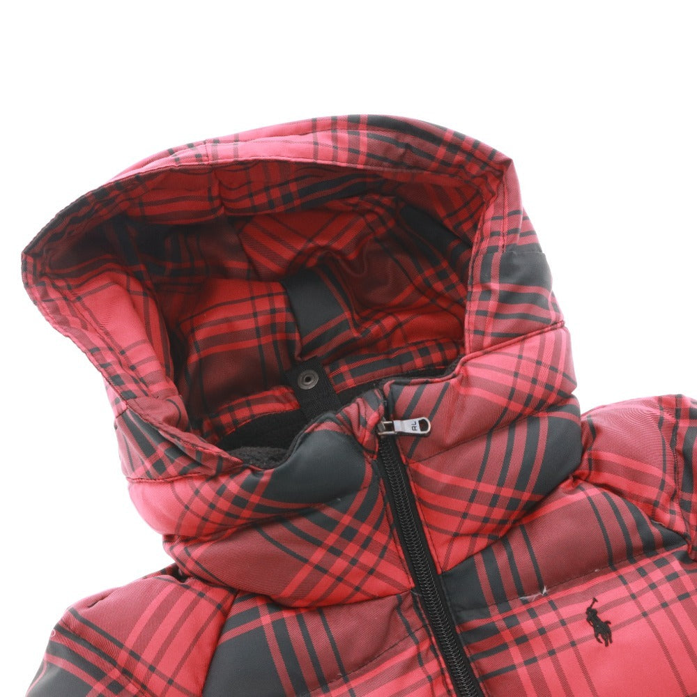 ■ Ralph Lauren Down Jacket, Long Sleeve, Check Pattern, Kids, Girls, Boys, Size 100/56, 3/3T, Red