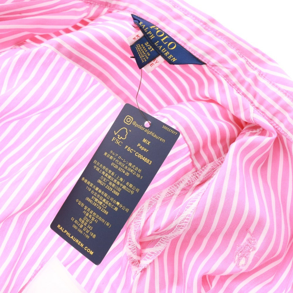 ■ ラルフローレン POLO シャツワンピース 長袖 トップス ボトムス ストライプ キッズ 3/3T(90-100相当） ピンク タグ付き 未使用
