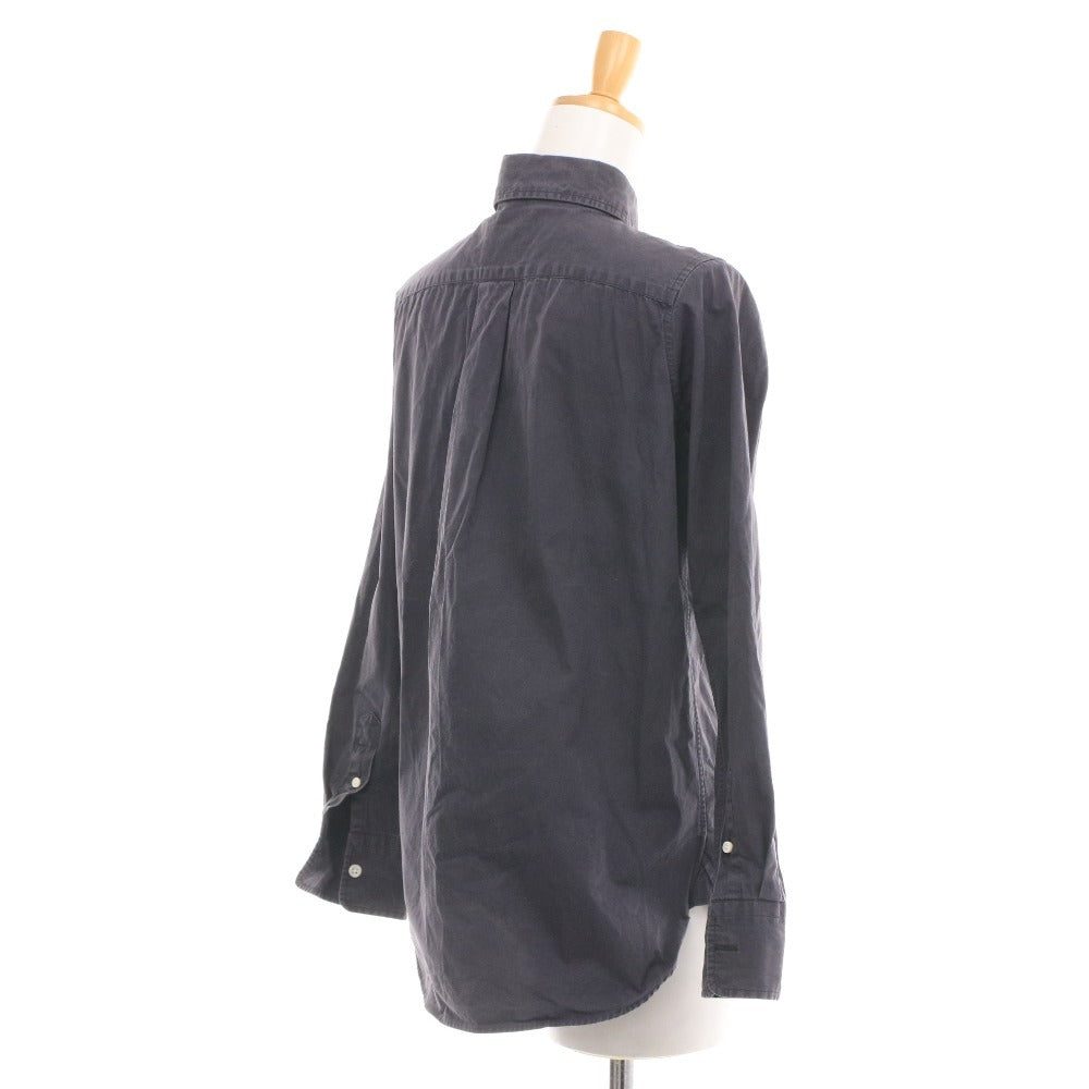 ■ MADISON BLUE マディソンブルー シャツ 長袖 トップス 無地 ボタン レディース S ダークグレー系