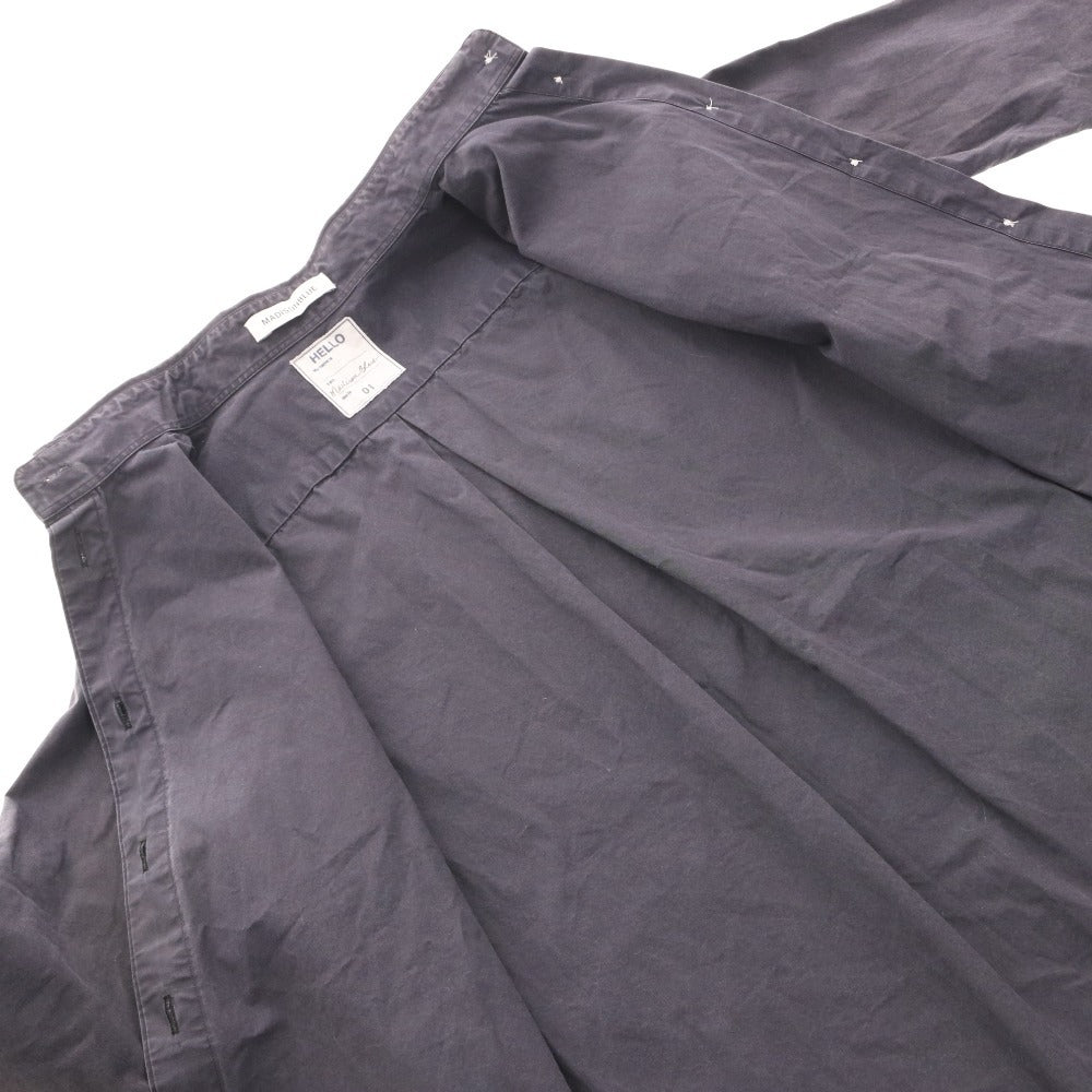 ■ MADISON BLUE マディソンブルー シャツ 長袖 トップス 無地 ボタン レディース S ダークグレー系