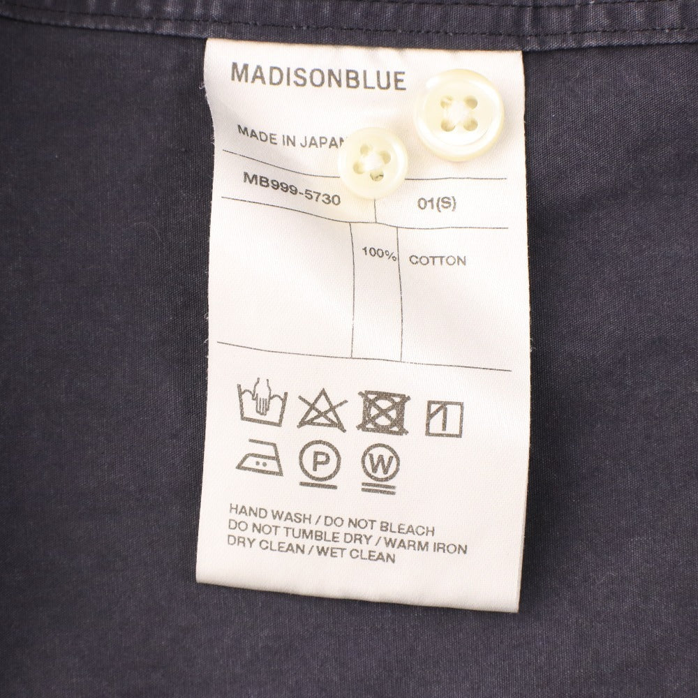 ■ MADISON BLUE マディソンブルー シャツ 長袖 トップス 無地 ボタン レディース S ダークグレー系
