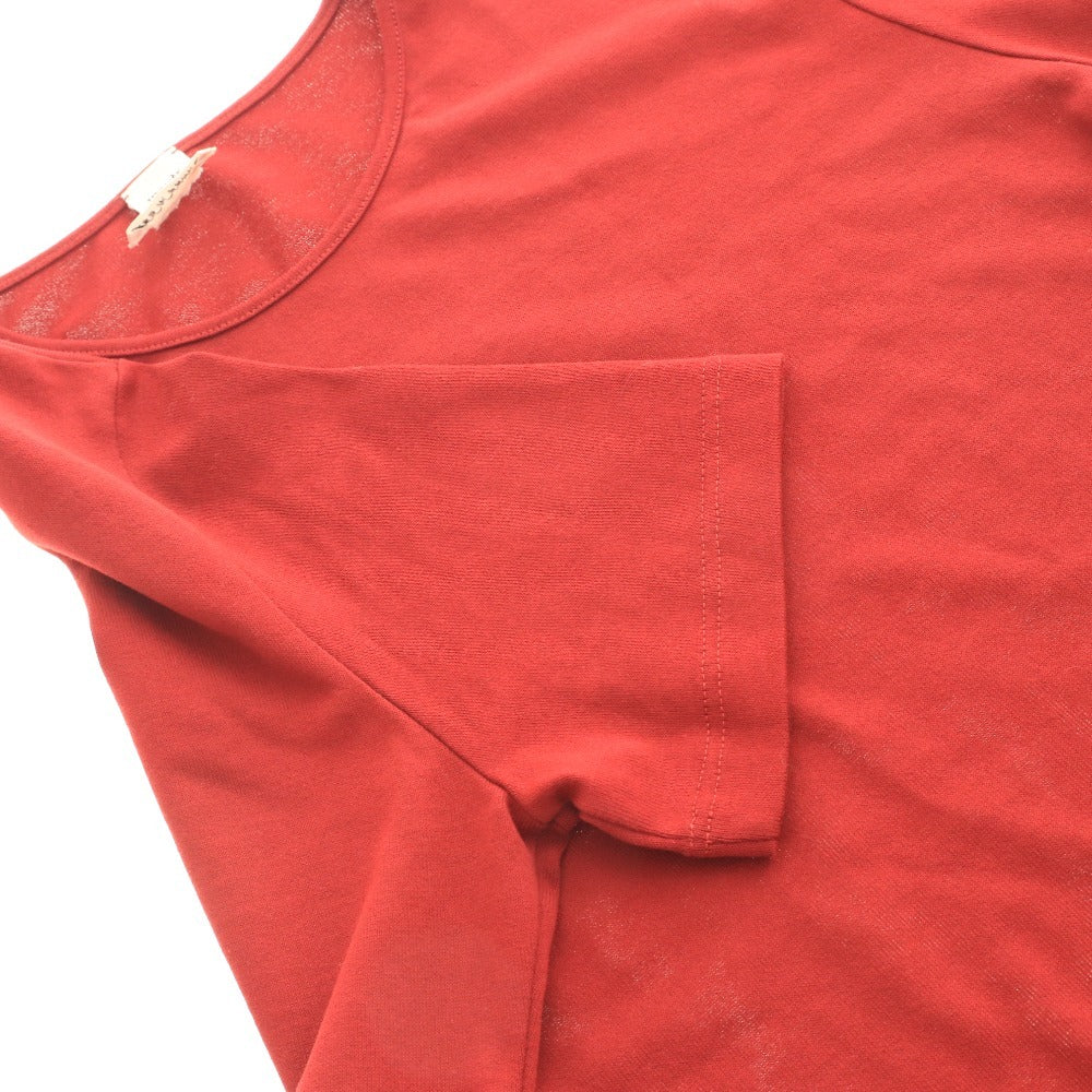 ■ HERMES T-shirt, short sleeve, crew neck, solid color, men's and women's, size 38, red