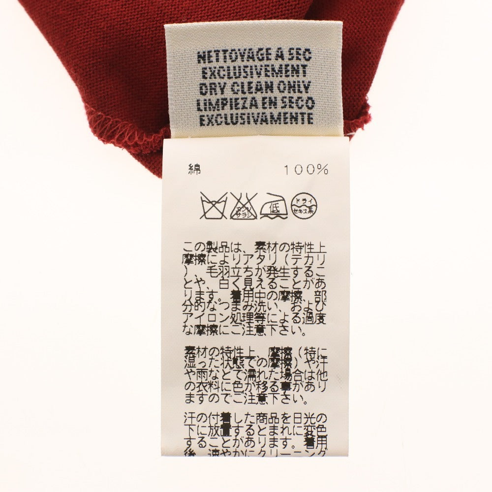 ■ HERMES T-shirt, short sleeve, crew neck, solid color, men's and women's, size 38, red