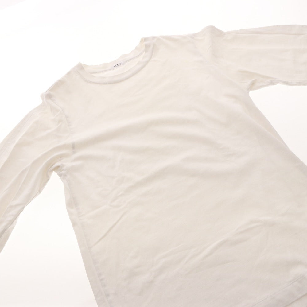 ■ ロエフ カットソー 長袖 トップス 無地 シンプル レディース ホワイト