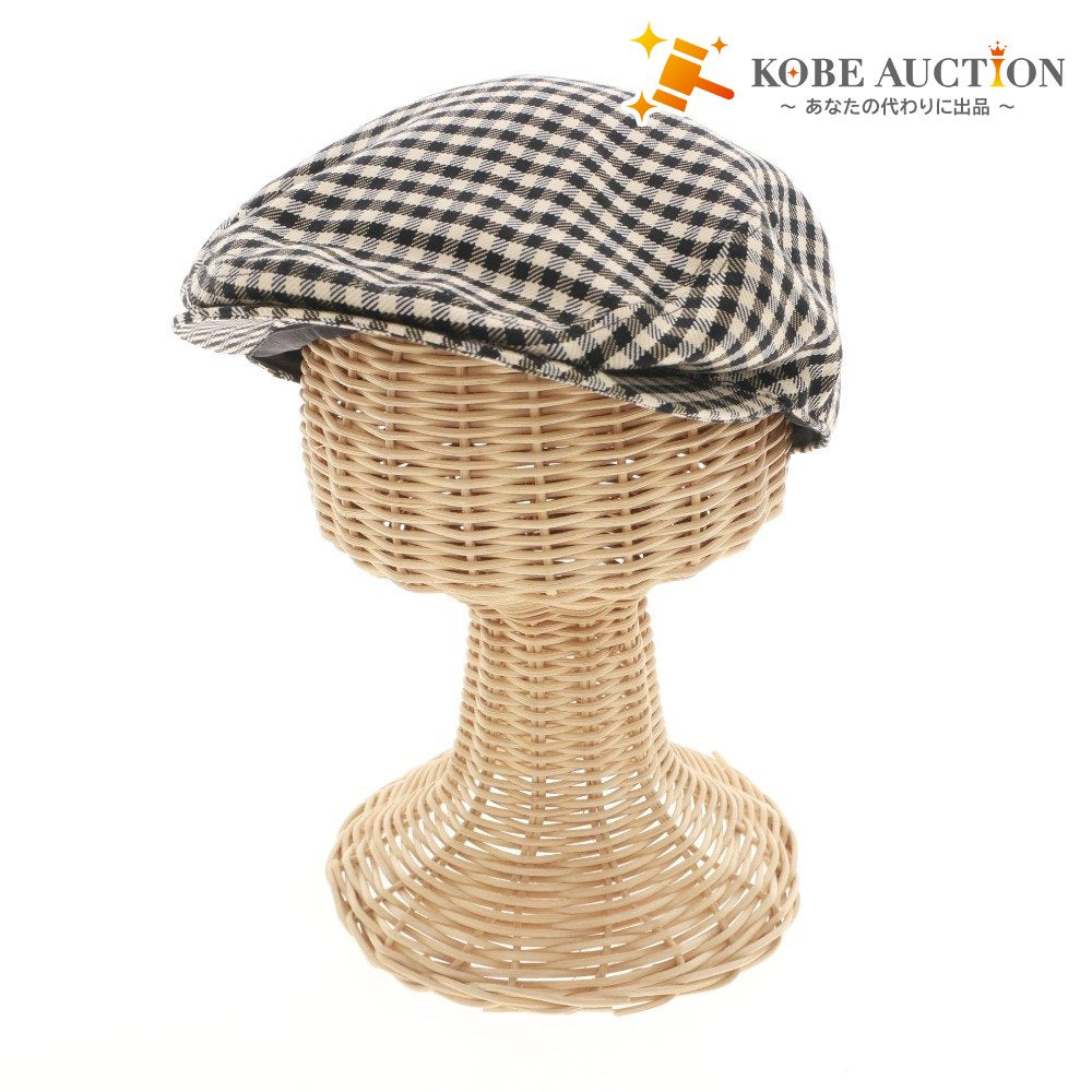 ■ トムフォード ハンチング 帽子 チェック メンズ 58 M ブラック ベージュ