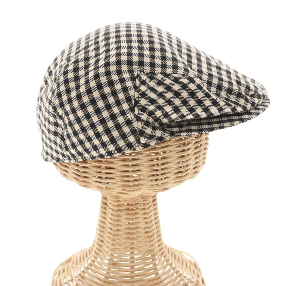 ■ トムフォード ハンチング 帽子 チェック メンズ 58 M ブラック ベージュ