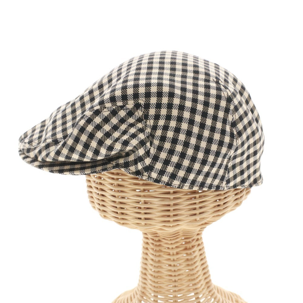 ■ トムフォード ハンチング 帽子 チェック メンズ 58 M ブラック ベージュ