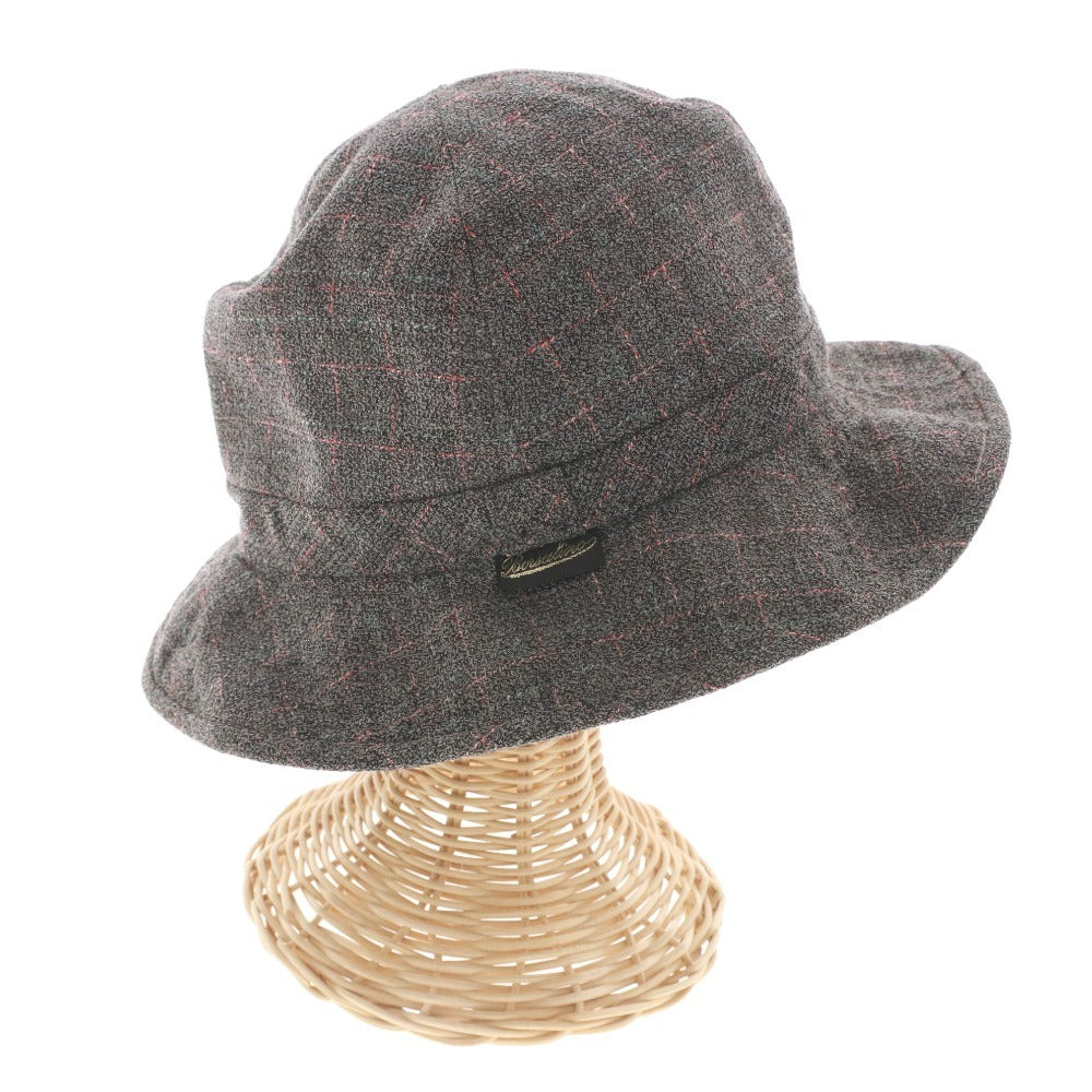 ■ ボルサリーノ ハット 帽子 チェック メンズ 58 グレー系