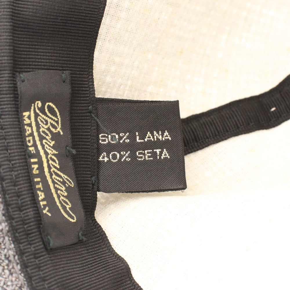 ■ ボルサリーノ ハット 帽子 チェック メンズ 58 グレー系