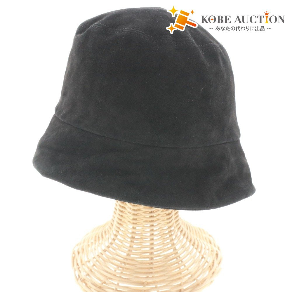 ■ ボルサリーノ ハット 帽子 ワンポイント メンズ 58 M ブラック