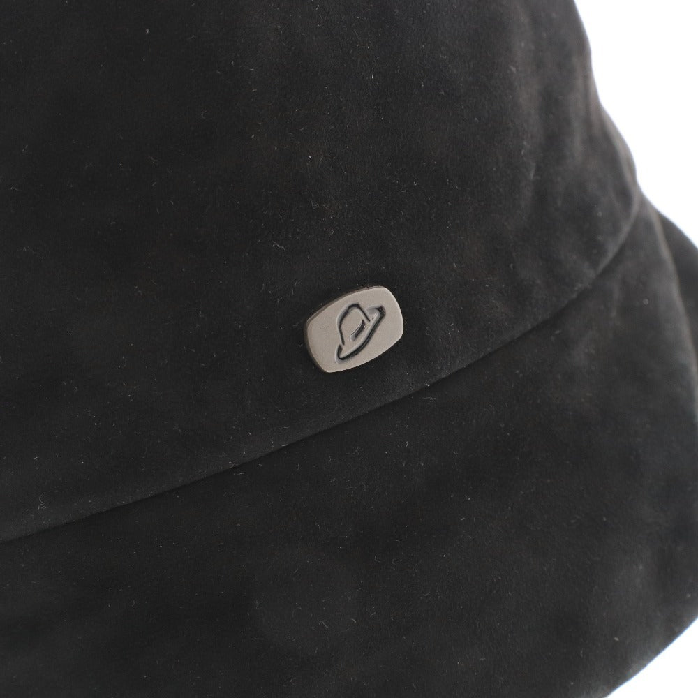 ■ ボルサリーノ ハット 帽子 ワンポイント メンズ 58 M ブラック