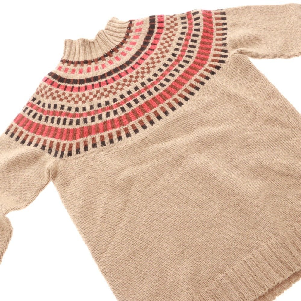 ■ ドルモア ニット トップス ハイネック フェアアイル柄 メンズ 46 (M相当) ブラウン系