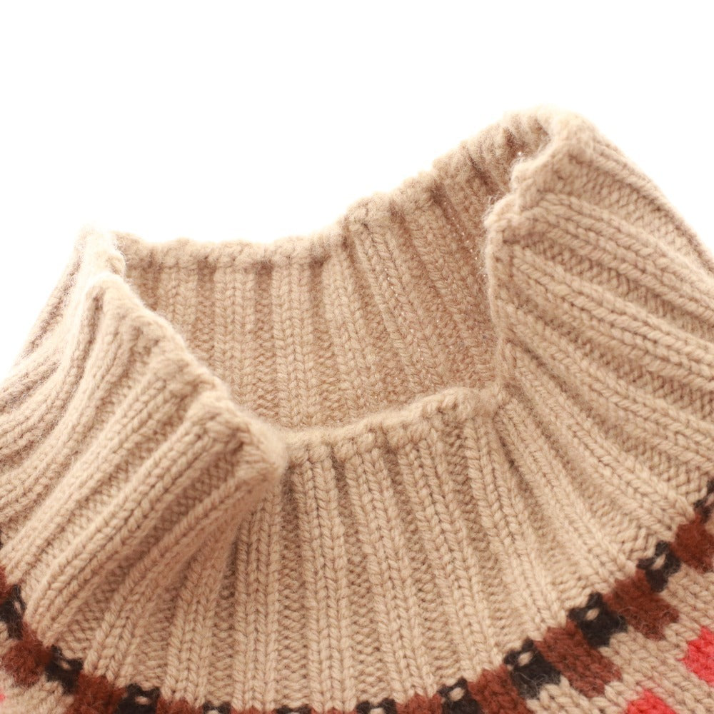 ■ ドルモア ニット トップス ハイネック フェアアイル柄 メンズ 46 (M相当) ブラウン系