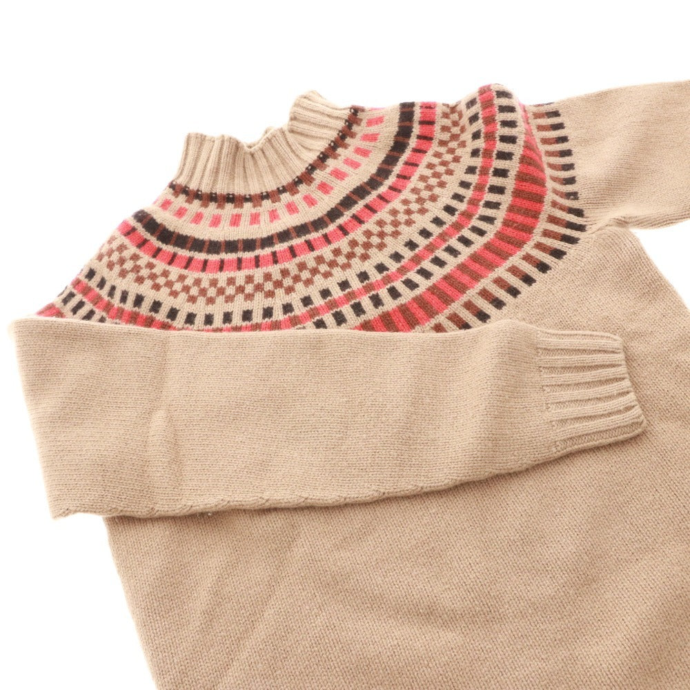 ■ ドルモア ニット トップス ハイネック フェアアイル柄 メンズ 46 (M相当) ブラウン系