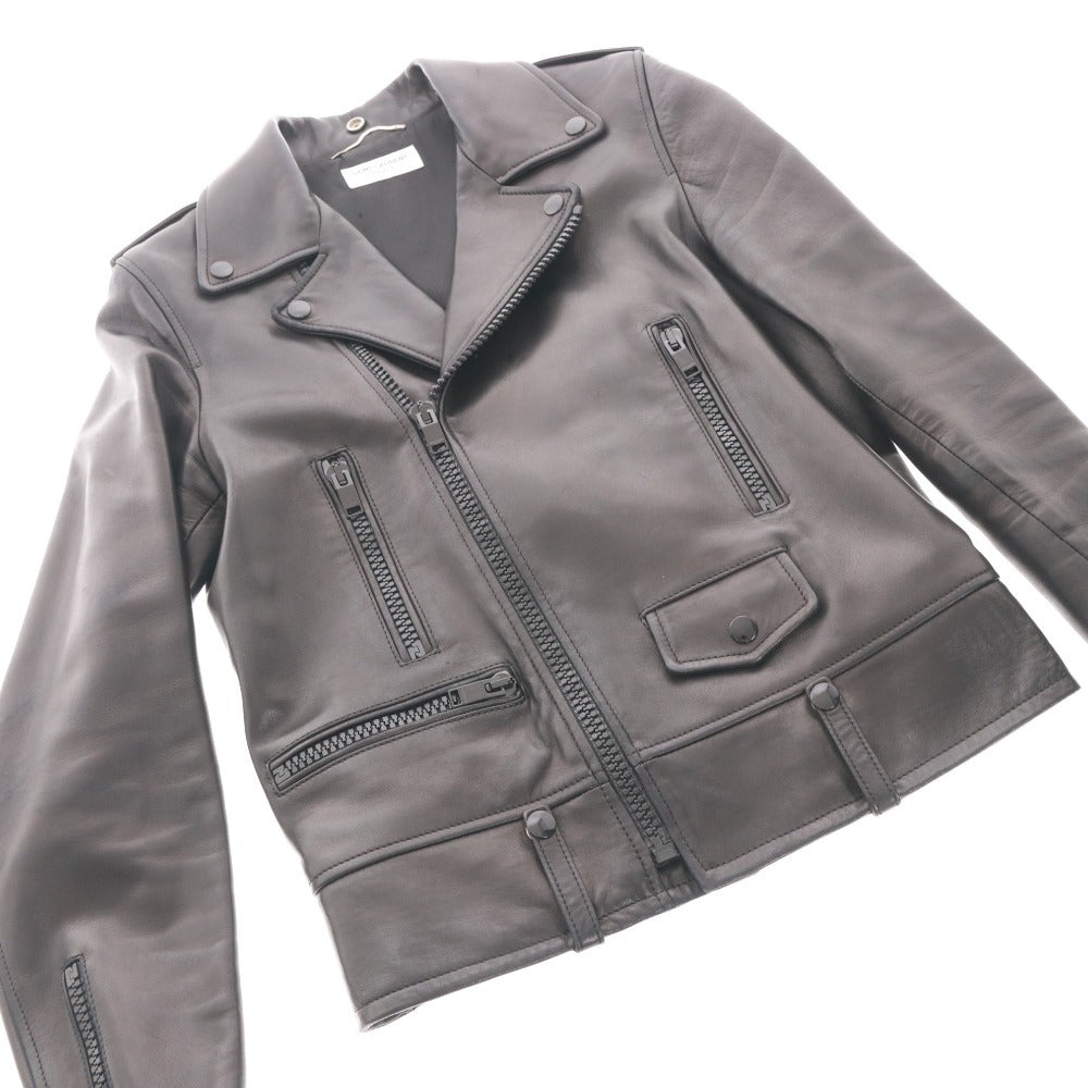 ■ サンローランパリ モーターサイクルレザージャケット ライダース アウター メンズ 44 (S相当) ブラック