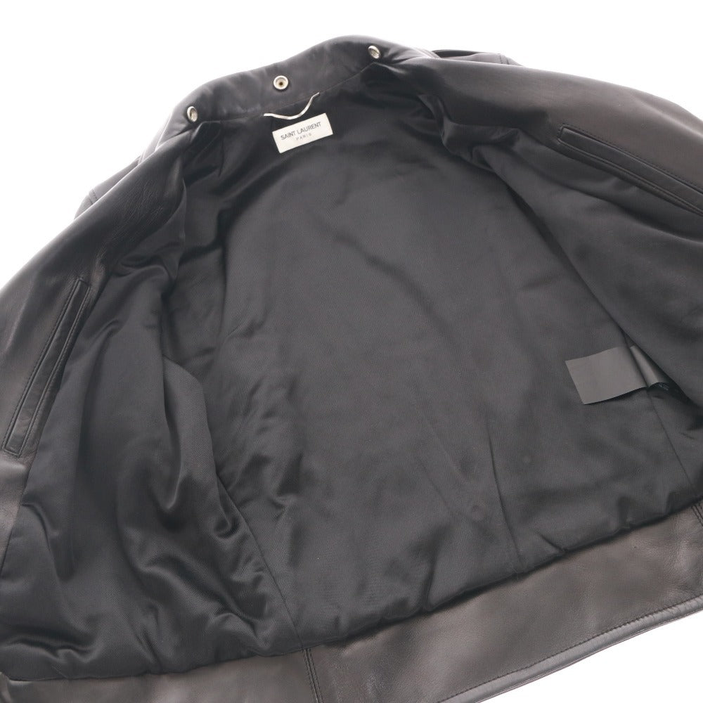 ■ サンローランパリ モーターサイクルレザージャケット ライダース アウター メンズ 44 (S相当) ブラック