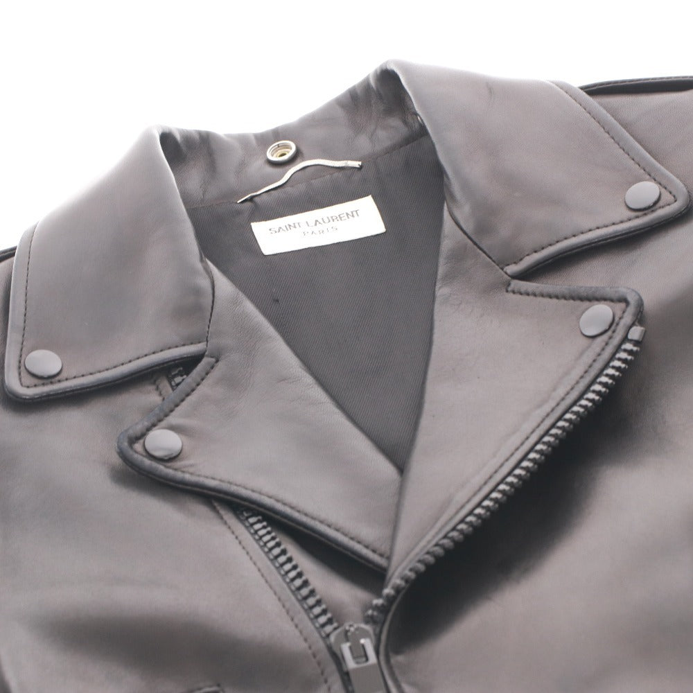 ■ サンローランパリ モーターサイクルレザージャケット ライダース アウター メンズ 44 (S相当) ブラック