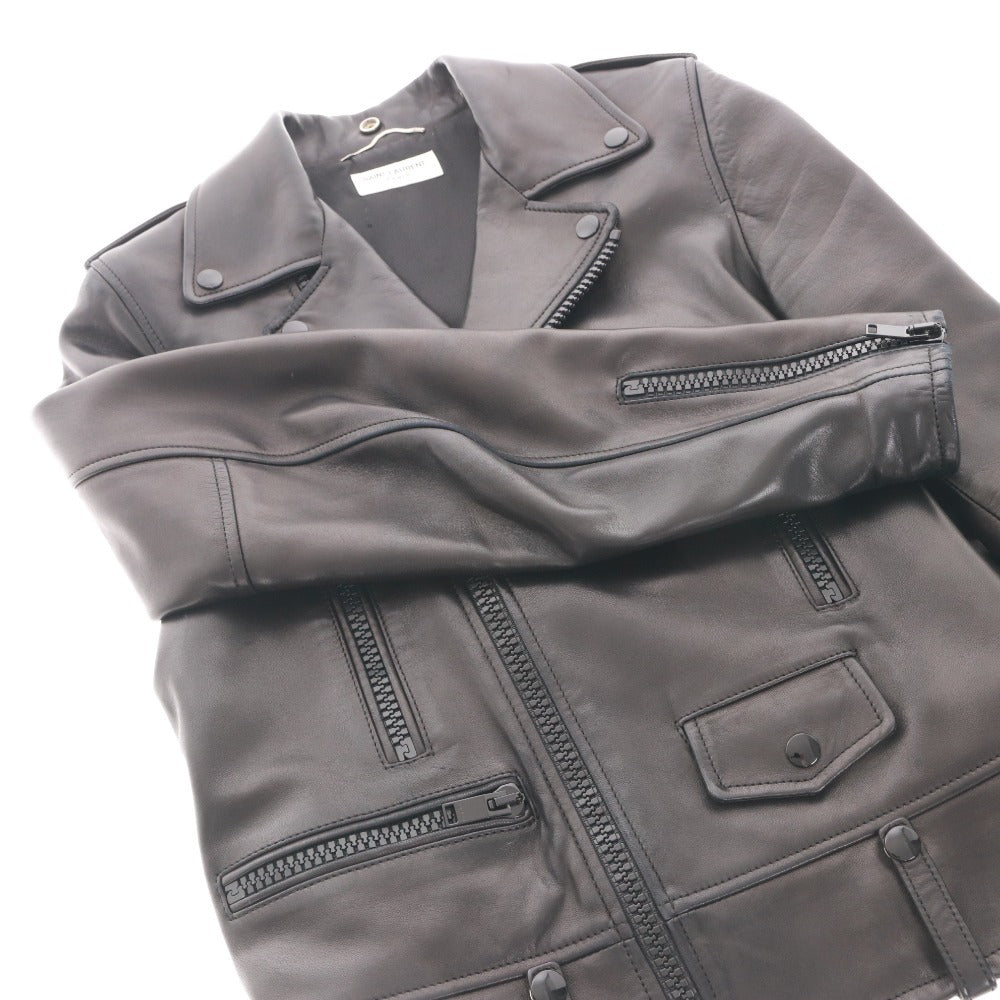 ■ サンローランパリ モーターサイクルレザージャケット ライダース アウター メンズ 44 (S相当) ブラック