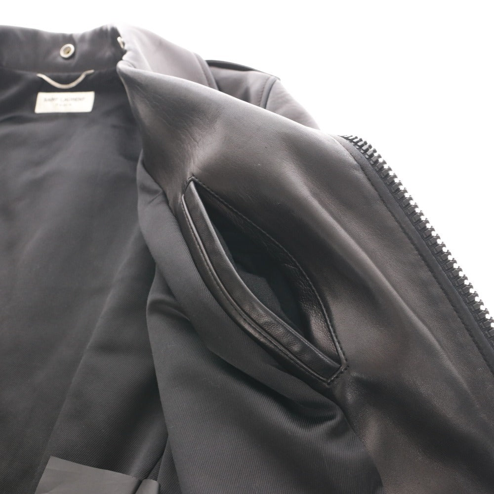 ■ サンローランパリ モーターサイクルレザージャケット ライダース アウター メンズ 44 (S相当) ブラック