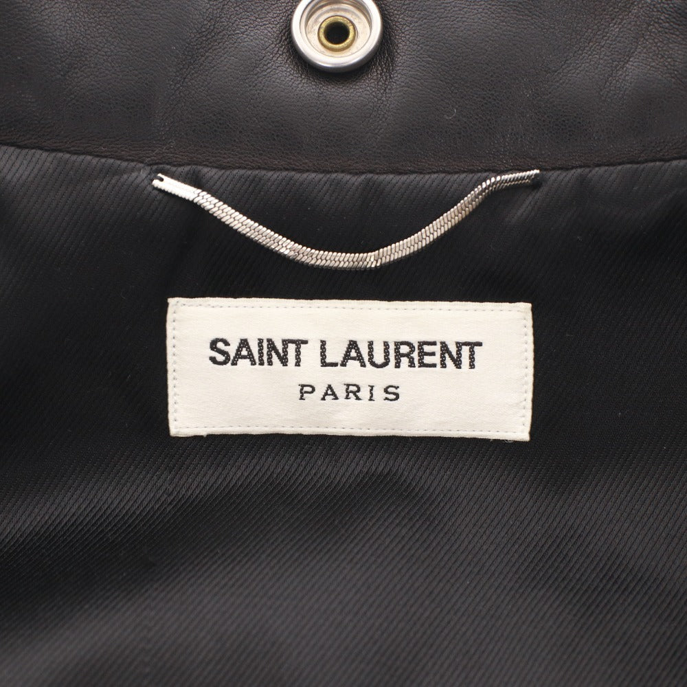 ■ サンローランパリ モーターサイクルレザージャケット ライダース アウター メンズ 44 (S相当) ブラック