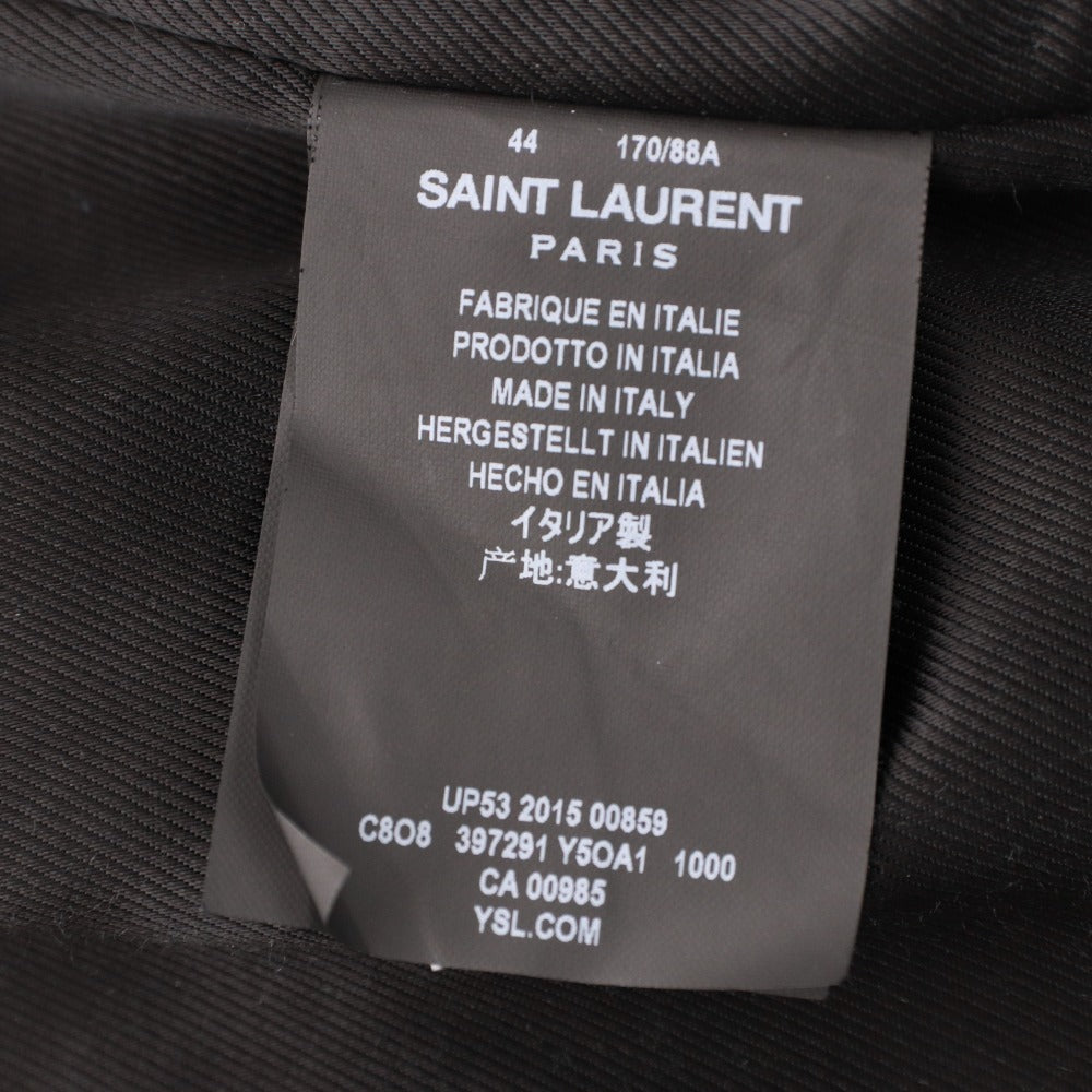 ■ サンローランパリ モーターサイクルレザージャケット ライダース アウター メンズ 44 (S相当) ブラック