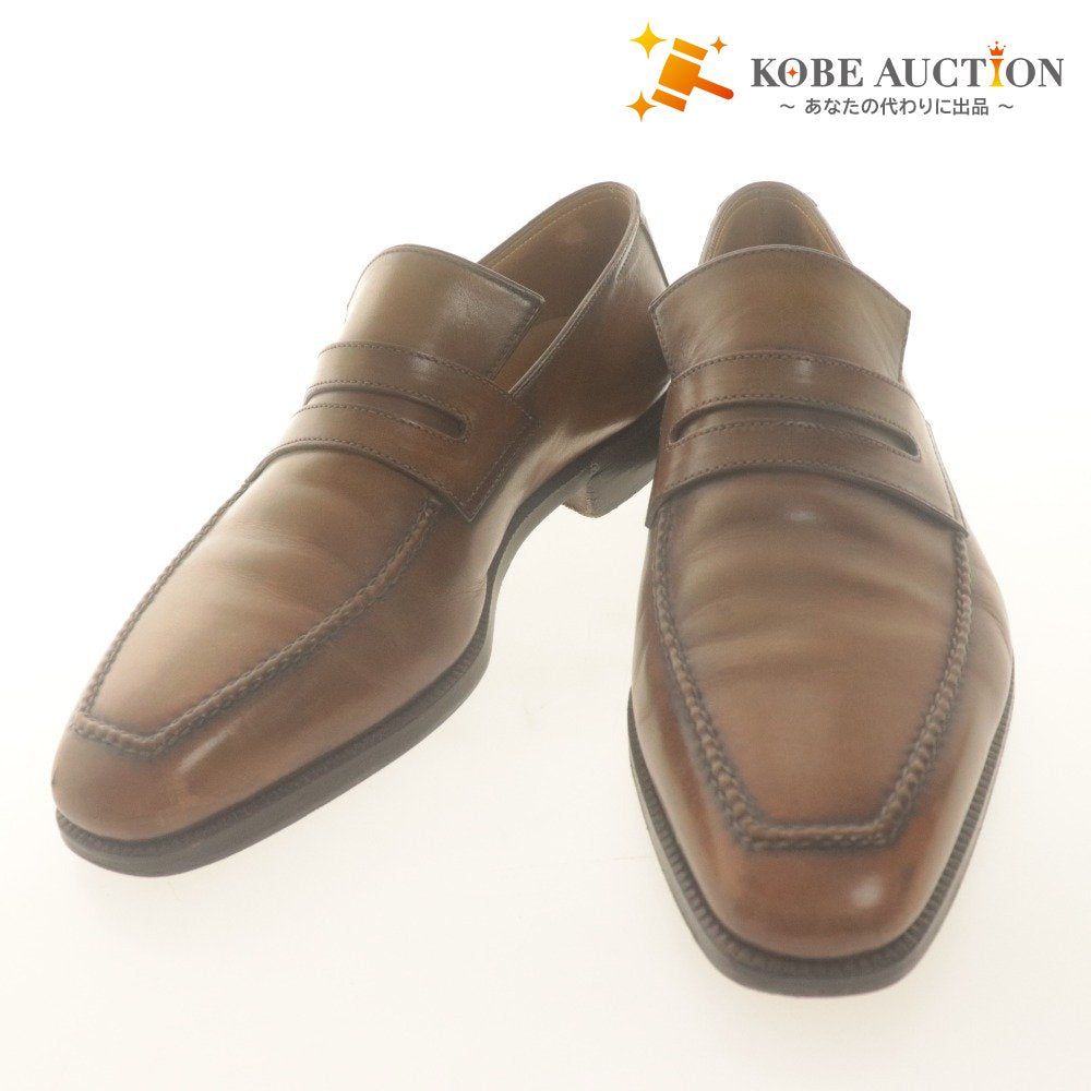 ■ Berluti Leather Shoes Andy Demesure Loafers Timeless Masterpiece Men's 6 (equivalent to 24.5-25cm) Light Brown